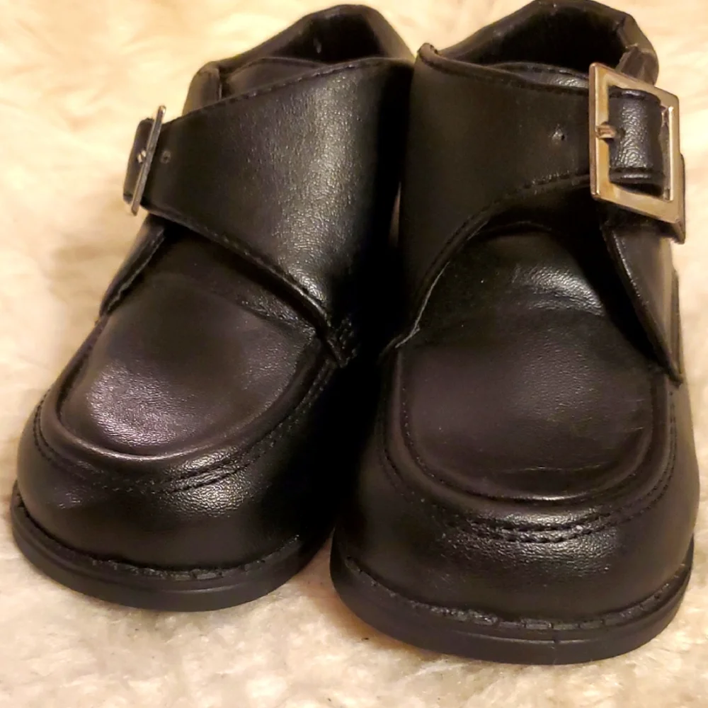 NWT Danuccelli Baby Boys Black Buckle Shoes - Size 4